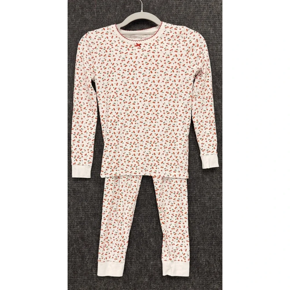 Petite Plume Snug Fit Cherry Pajama Set Size 12 EUC